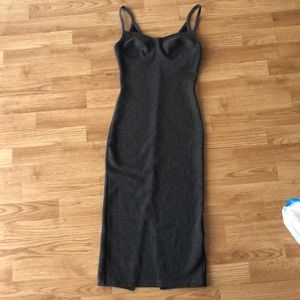 Formal charcoal gray dress
